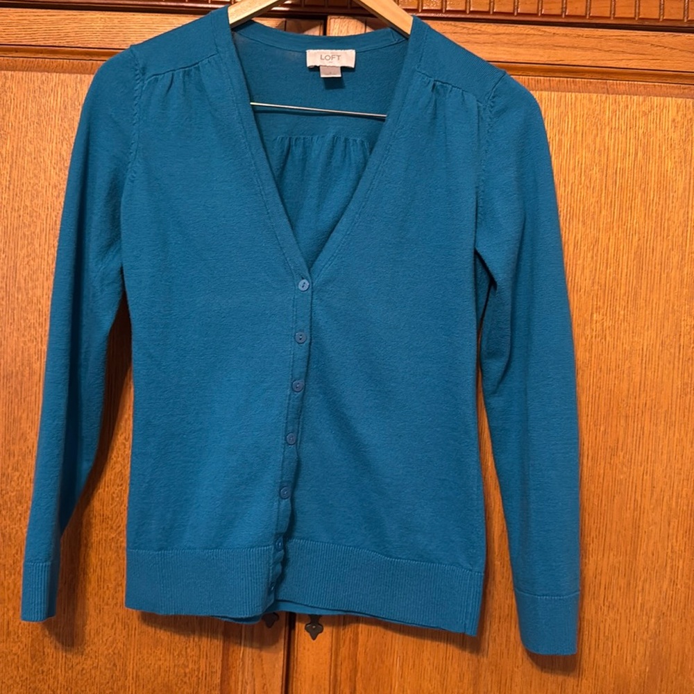 Loft Teal size small cardigan.